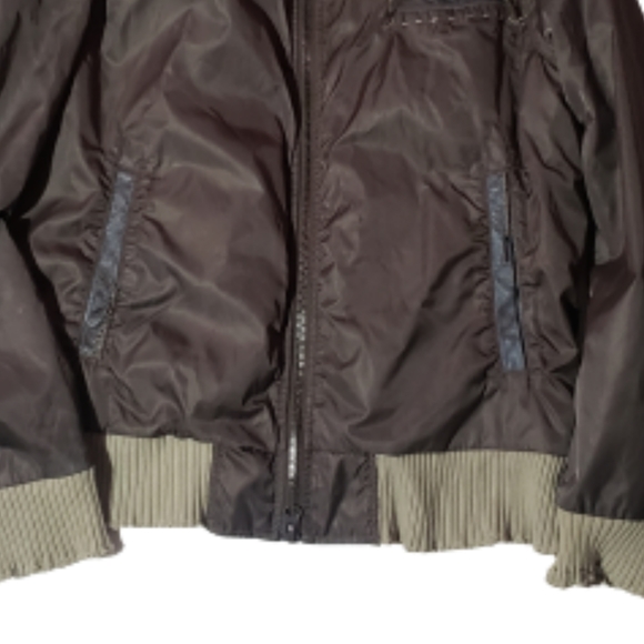 Z Brand Young Men’s Graphic Distressed Lightweight Brown Lined Zip Up Jacket - Picture 7 of 10